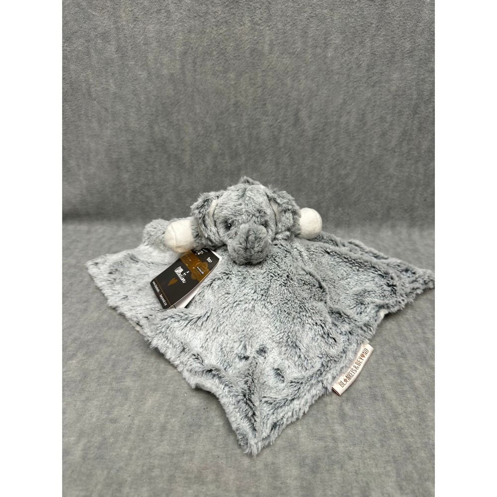 NuNu Blankets & Beyond Elephant Security Blanket Gray Plush Faux‎ Fur Lovey NWT